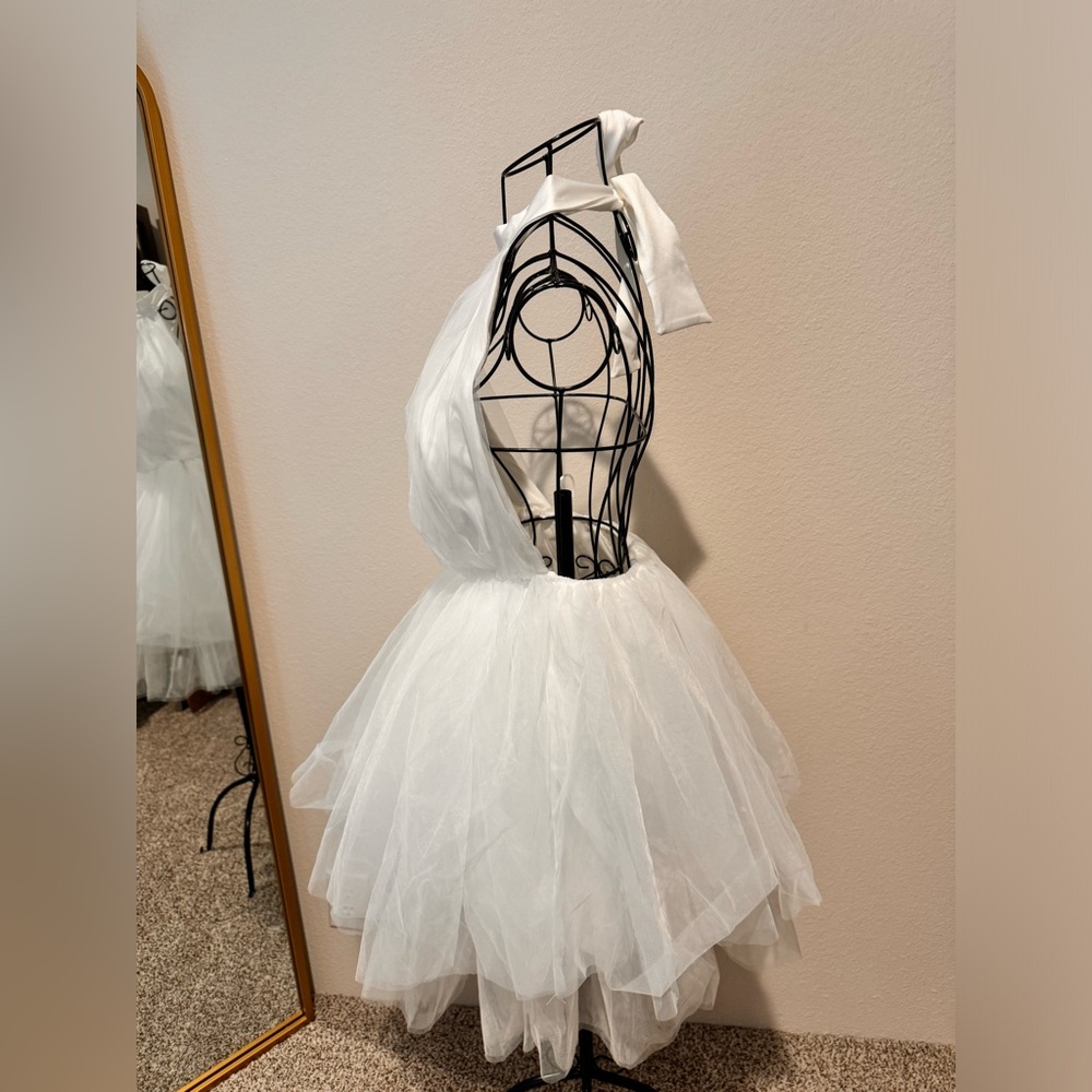 Fluffy halter dress